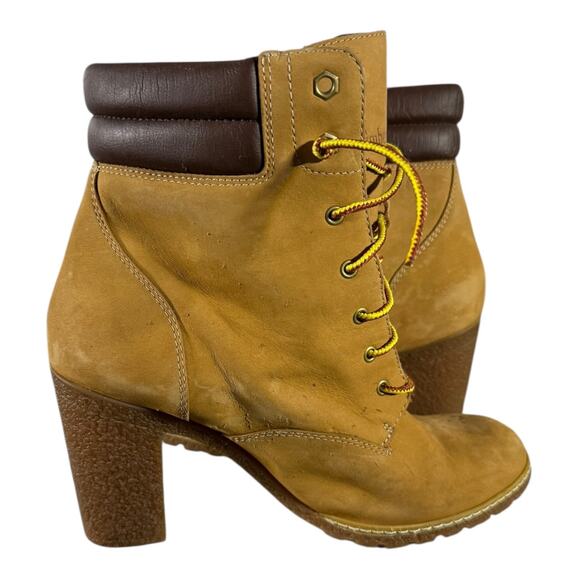 Timberland Tillston A1KJH Women’s Size 10 Wheat Nubuck Waterproof Heeled Boots - Picture 6 of 7